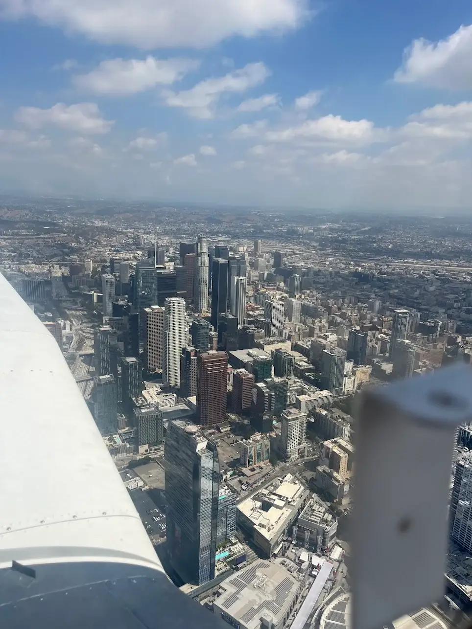 Cockpit View Over City
